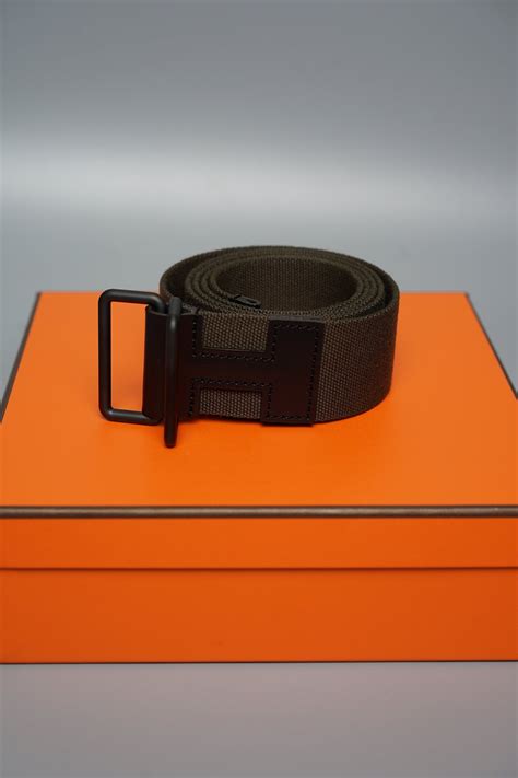 hermes canvas belt